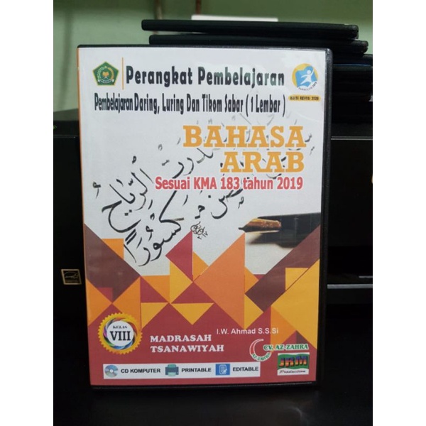 RPP satu lembar kma 183 bahasa Arab Mts kelas 8