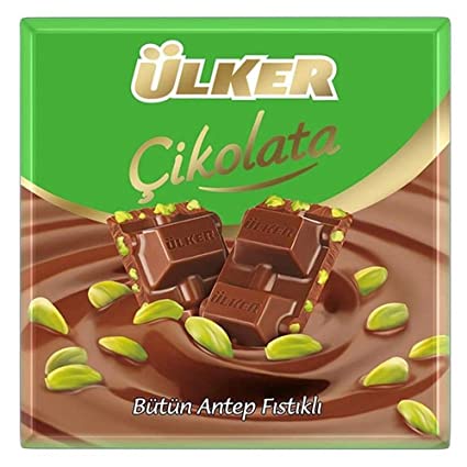 

Ulker Turkish Milk Chocolate with Pistachio (Sutlu Fistikli Cikolata) 65g