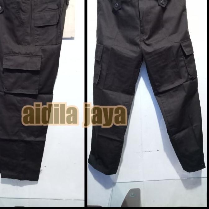 ♙ CELANA PDL SATPAM COKLAT GELAP bahan twist HALUS ➪