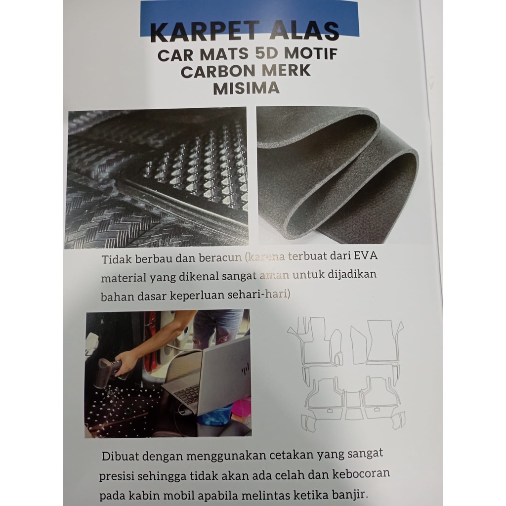 Karpet Mobil 5D Mitsubishi Pajero 3 baris karpet alas kaki Car mart Karpet Alas Mobil Mitsubishi Pajero carbon karpet 5d premium