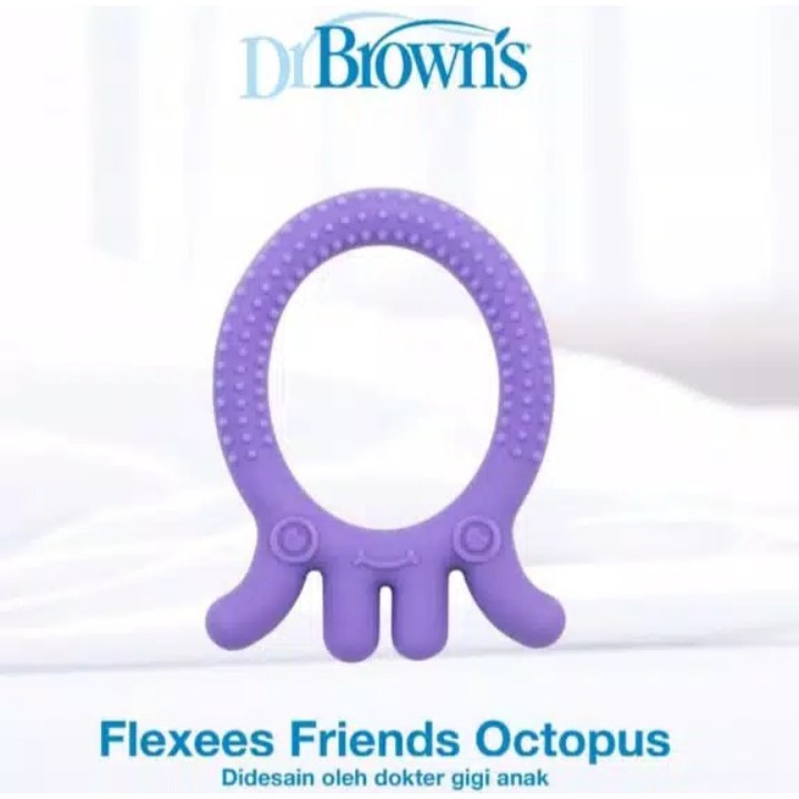 dr brown's fleexes friends / teether octopus / gigitan bayi te006