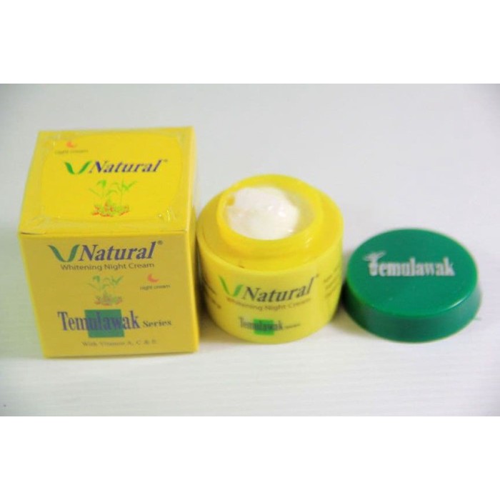 V natural Temulawak Whitening Night Cream BPOM Ori