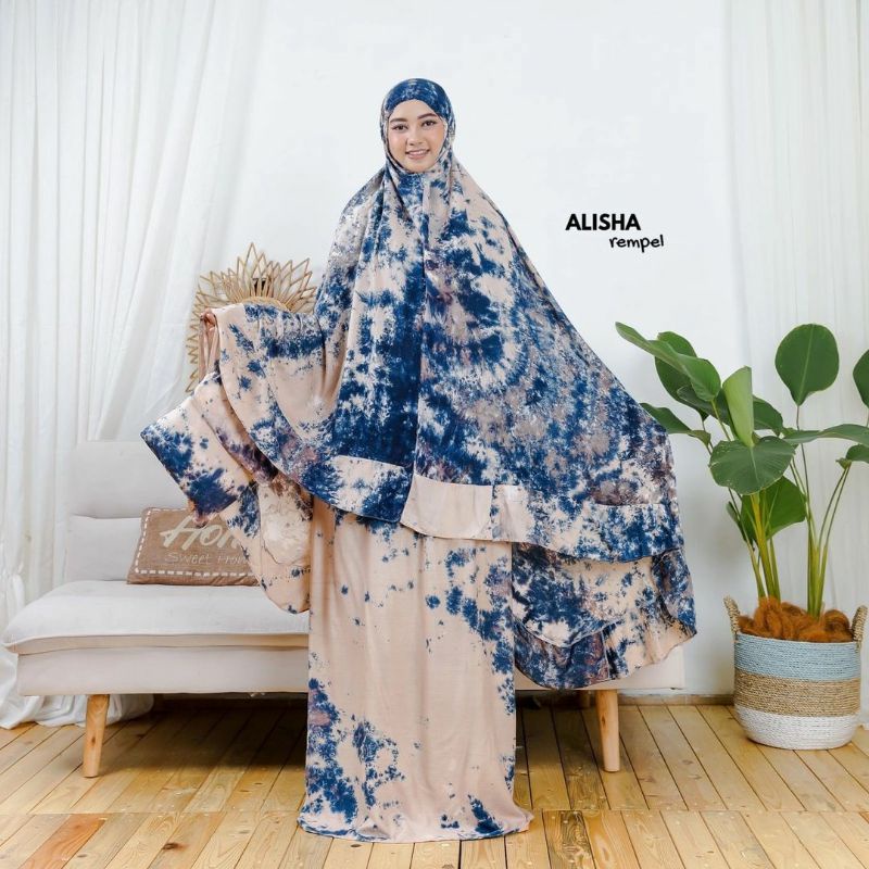 MUKENA KATUN RAYON / MUKENA DEWASA JUMBO / MUKENA TIEDYE BUNGA / MUKENA MOTIF JUMBO REMPEL