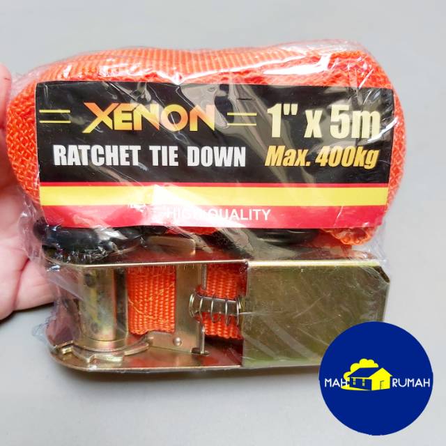 Tali Pengikat Barang Ratchet Rachet Tie Cargo Belt Strap - XENON 1&quot; X 5 METER 5M X 400KG