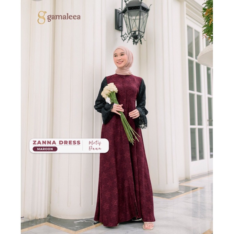(READY STOCK) Zanna Dress by Gamaleea Id MAROON size M
