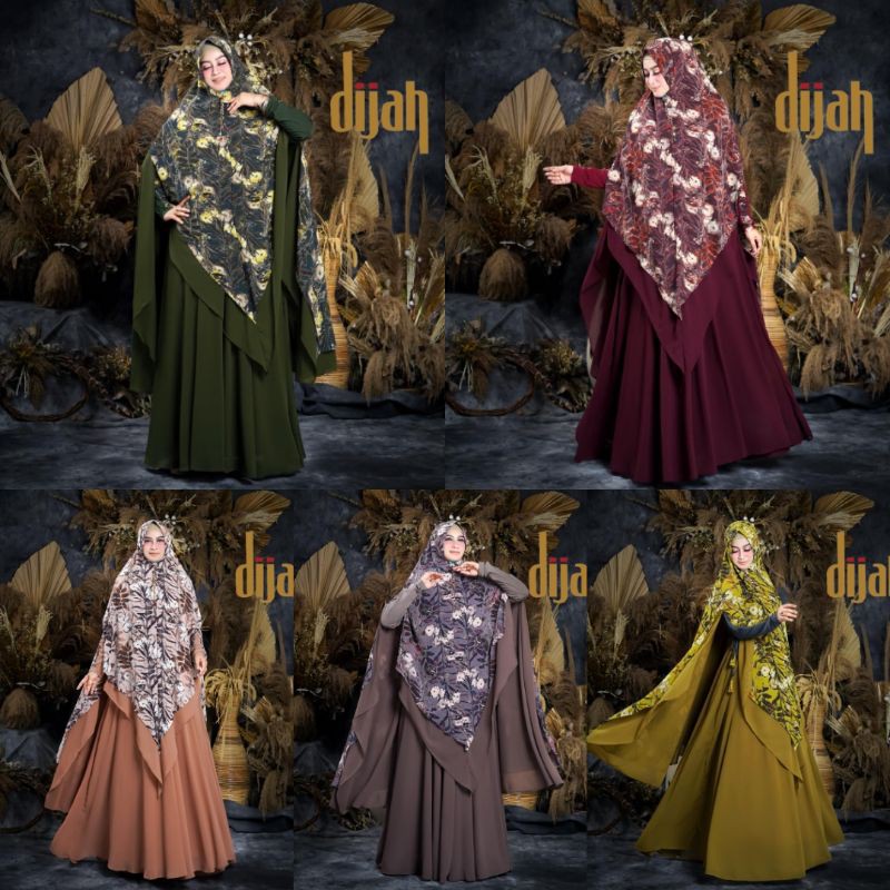 DRESS GAMIS SYARI SET KHIMAR DIJAH 282 BY DIJAH ORIGINAL
