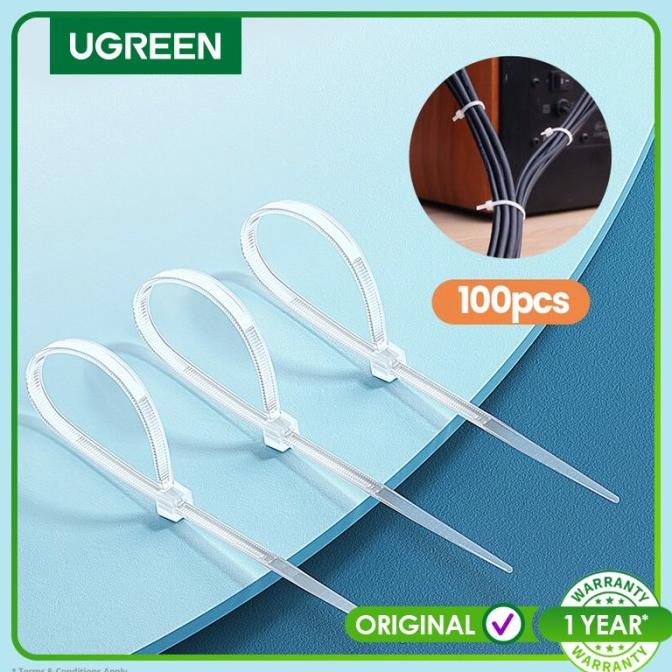 

BISA COD Ugreen Cable Zip Ties 150x2,5mm 100pcs/Bag White-80109 BIG SALE Kode 735