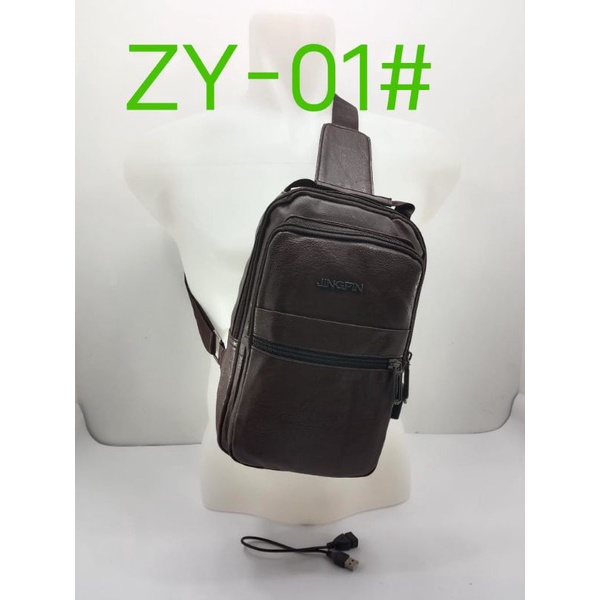 Slingbag/ Waistbag/ Tas punggung pria kulit import ZY 01