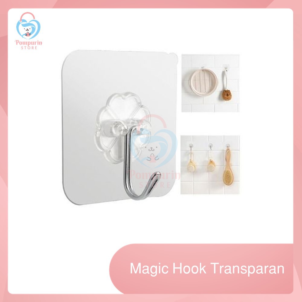 Magic Hook Transparan (Gantungan Dinding Besi)