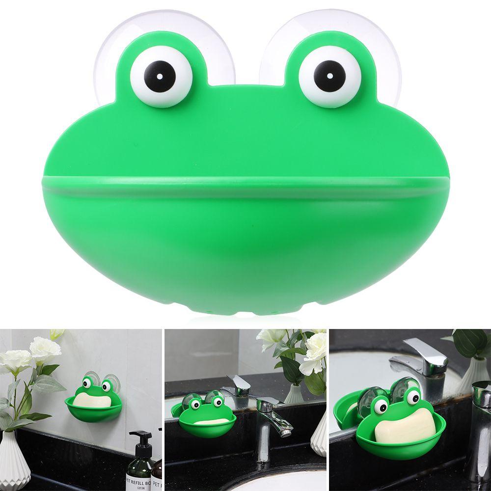 Tempat Sabun Kodok Nanas Dapur Hijau Frog Drain Tray Holder Self-adhesive Rak Gantung Bocor Rak Pembuangan Air