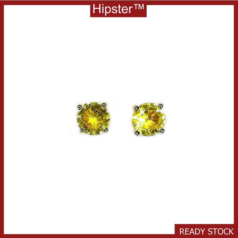 New Retro Simple, Temperamental and Personalized Natural Citrine Stud Earrings