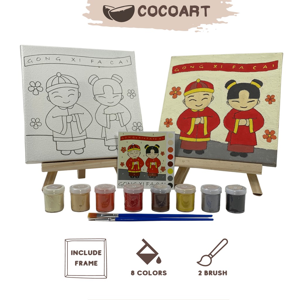 

Paint By Number Kit [ Gong Xi Fa Cai ] - Cocoart.id I Kanvas 20 x 20 cm I Hampers Imlek