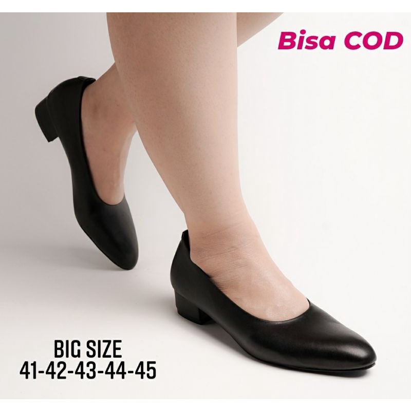 Sepatu Oxpord Wanita Big Size 41-45/ Sepatu Formal Ukuran Jumbo Hitam Pantofel Kerja Kantor, 41
