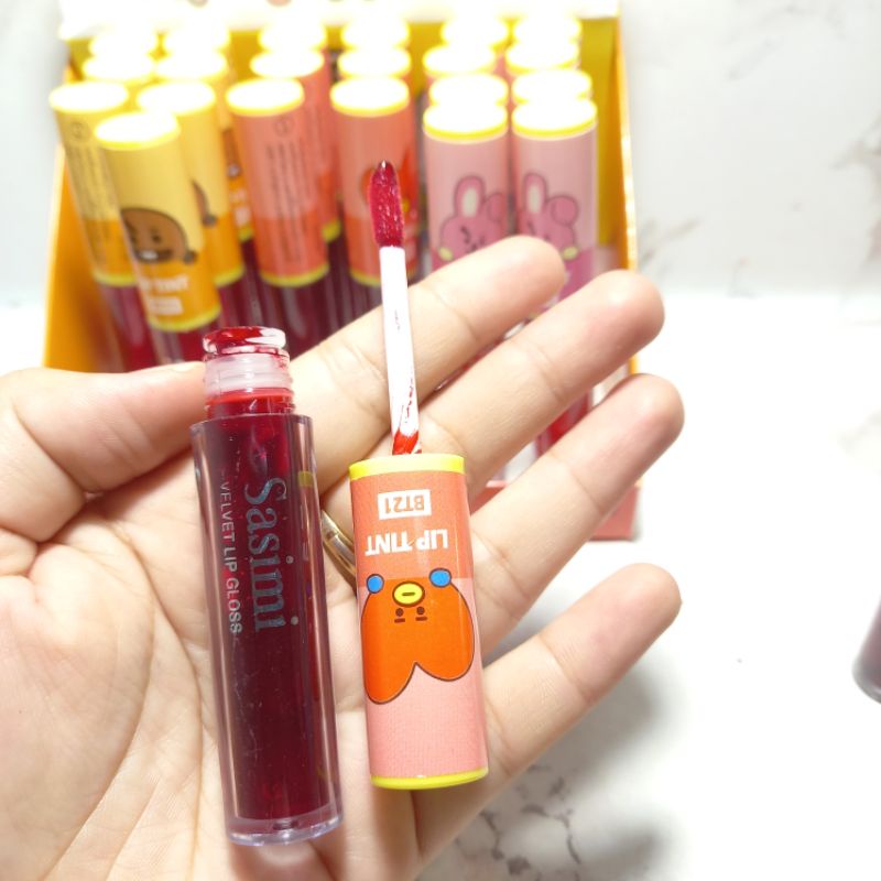 PROMO PERBOX LIP TINT SASIMI ALOEVERA 99% | SASIMI BT21 MOISTURIZING &amp; LIQUID NO.721 | S-1942