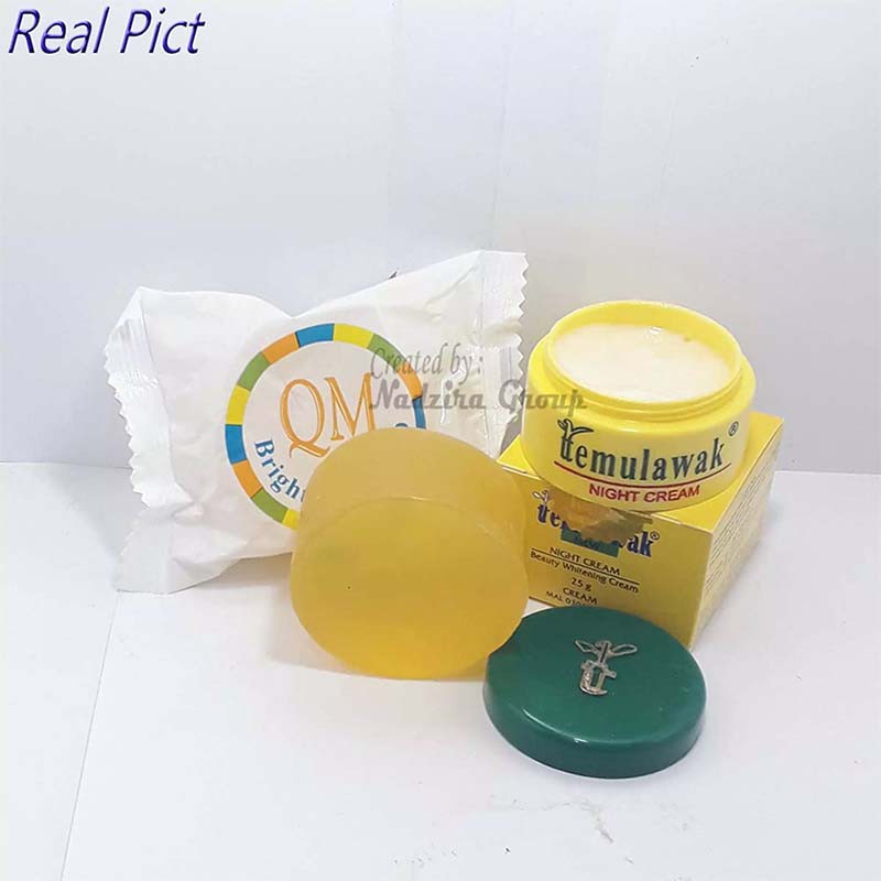 Cream Malam Temulawak plus Sabun QM Brightening Original