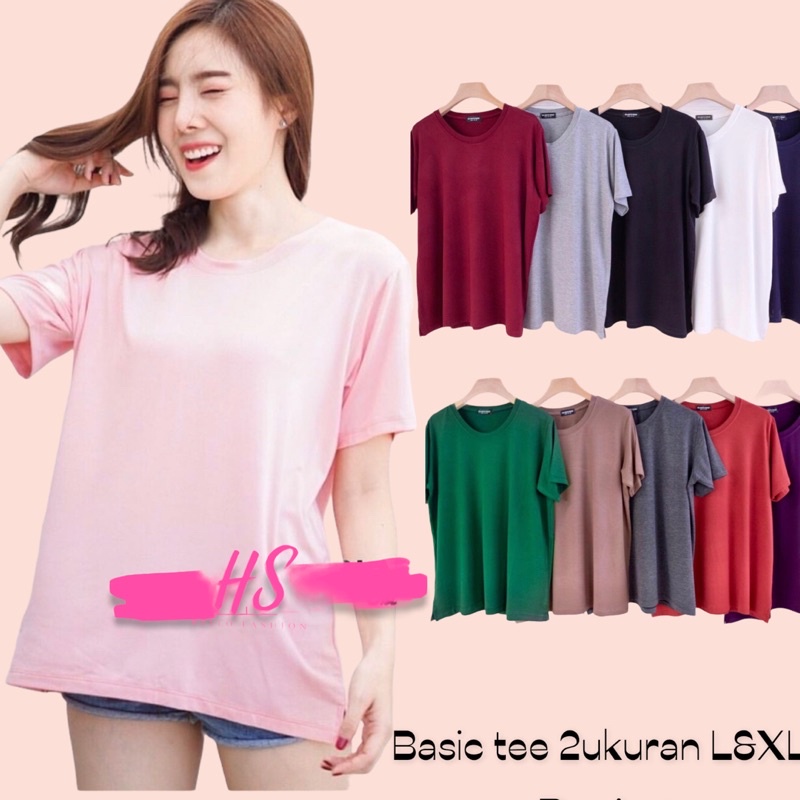 ATASAN POLOS BASIC LEHER BULAT OVERSIZE/TSHIRT OBLONG WANITA BASIC O/OVERSIZE