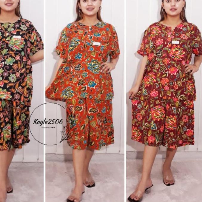 ♝ Setelan kencana ungu kulot batik kencana ungu ♜