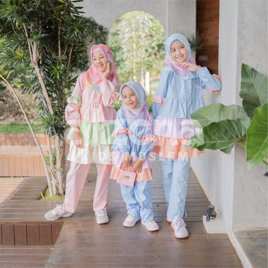 ALZENA // Baju Muslim Anak Perempuan One Set Khaira By Alzena Kids Moslem