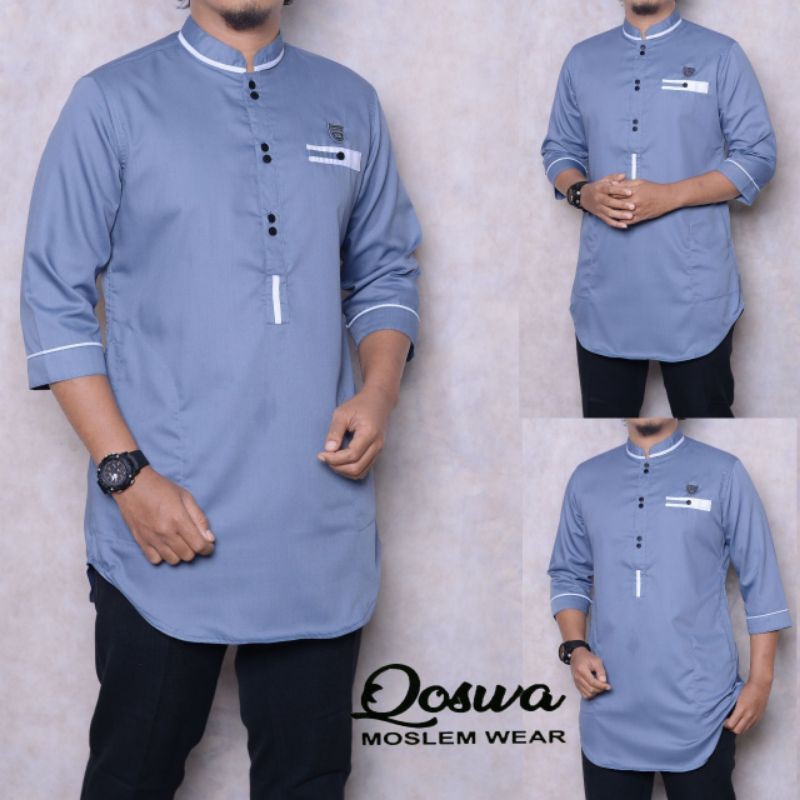 SPECIAL PROMO Baju Muslim Pria Dewasa Kurta Pakistan Koko Murah Original Qoswa NEW Best Seller-1