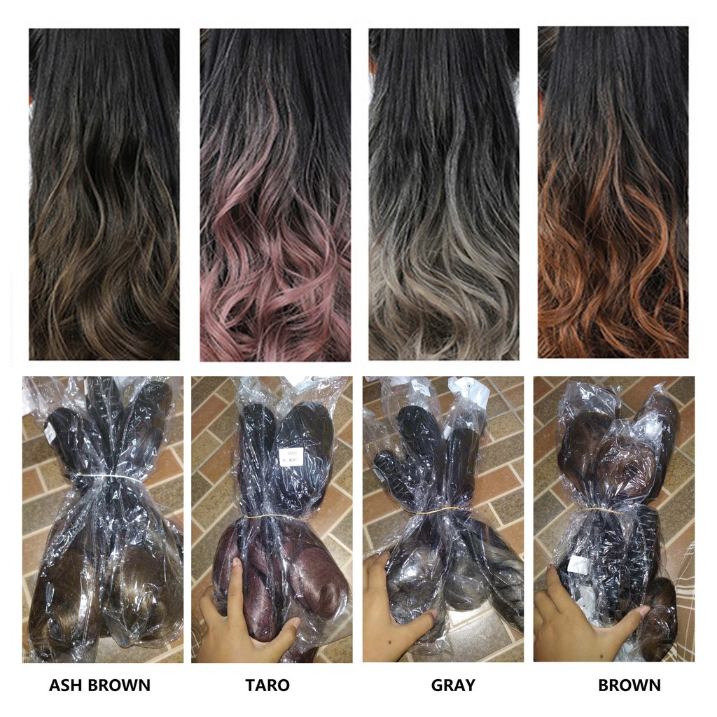 PTG ponytail hair extension gradasi two tone wavy curly jepitan jepit ekor kuda rambut palsu panjang