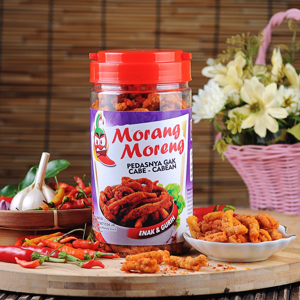 

Kripik Usus Pedas Hot Morang Moreng / Keripik Usus Krispi Aneka Rasa Toples 200gr