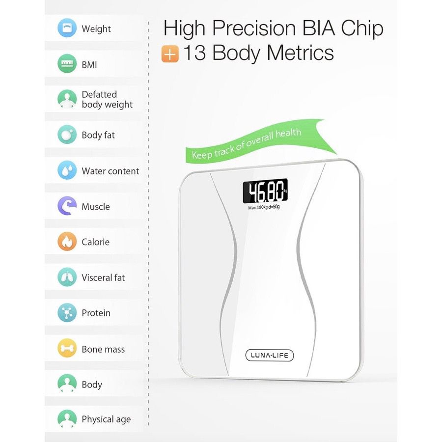 Luna Life Smart Digital Body Fat Scale / Timbangan Badan Pintar Digital with App