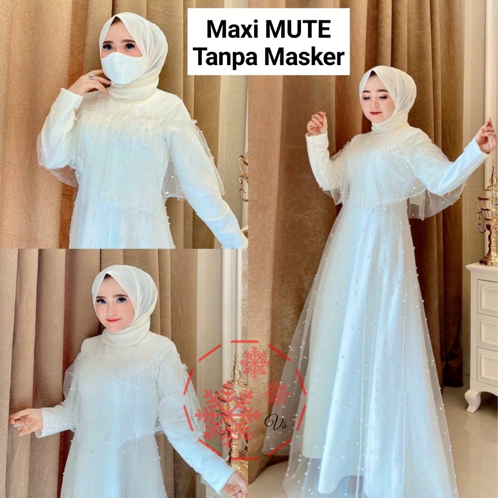 Mute Gamis Pesta Brukat Tile/ Gamis Kondangan Seragam/ Gamis Jumbo Wanita/ Fashion Muslim - Size M L XL XXL