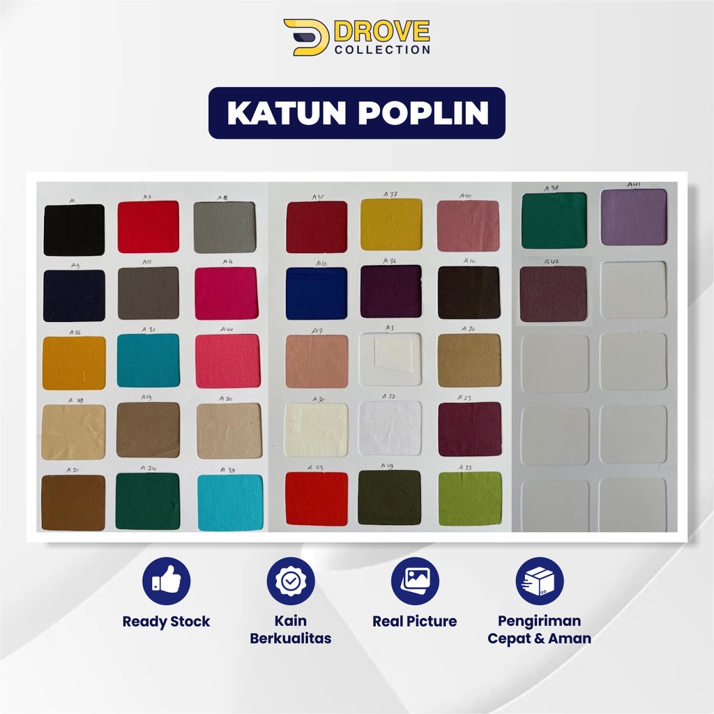 Kain Katun Cotton Poplin Bahan Per Roll 50 Yard