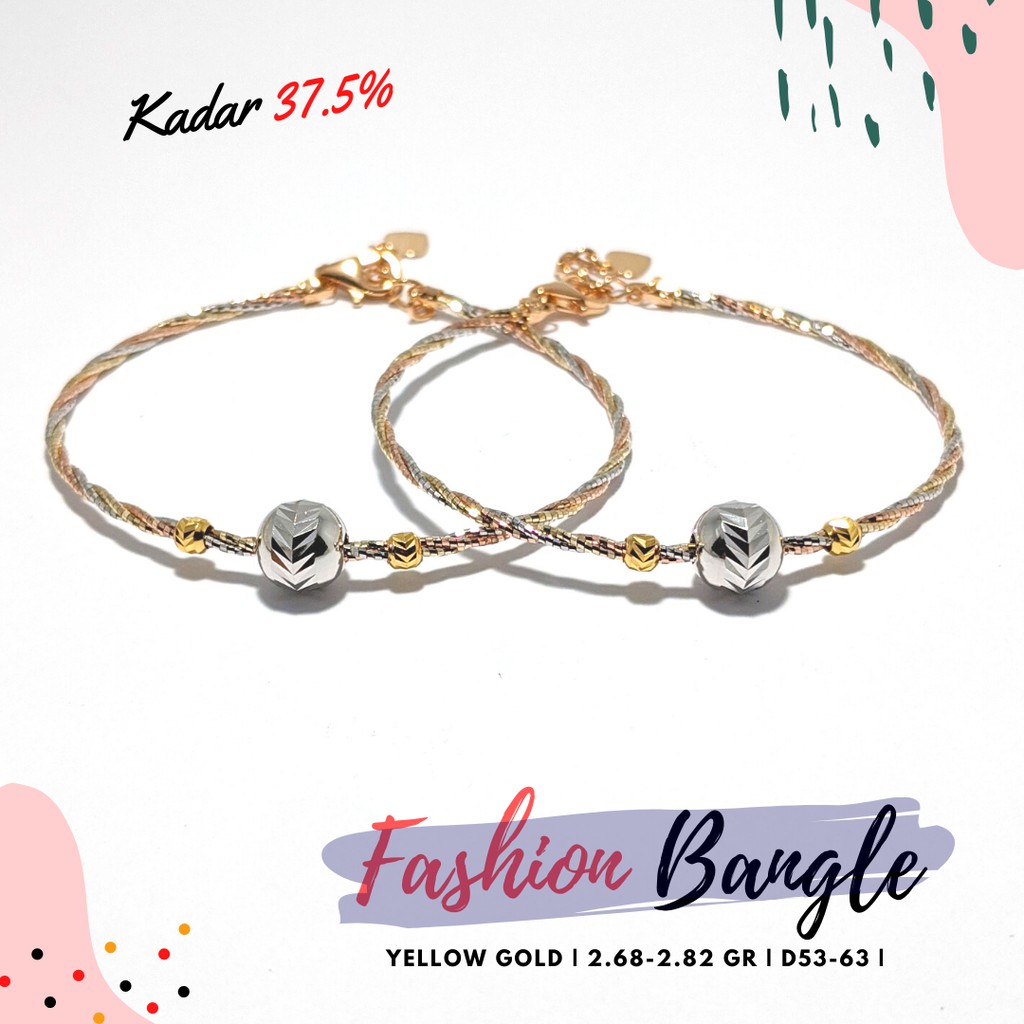 GELANG EMAS FASHION WANITA ASLI CHOCKER 3 WARNA KADAR 375