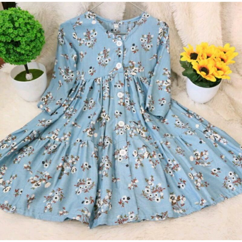 Gamis Rayon Anak Gamis Anak Perempuan Midi Dress Anak Rayon Viscose Usia 1-6 Tahun
