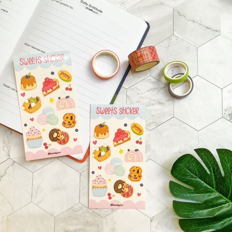 

Sticker Dekorasi Journal Diary Planner Laptop Cute Sweets Kisscut