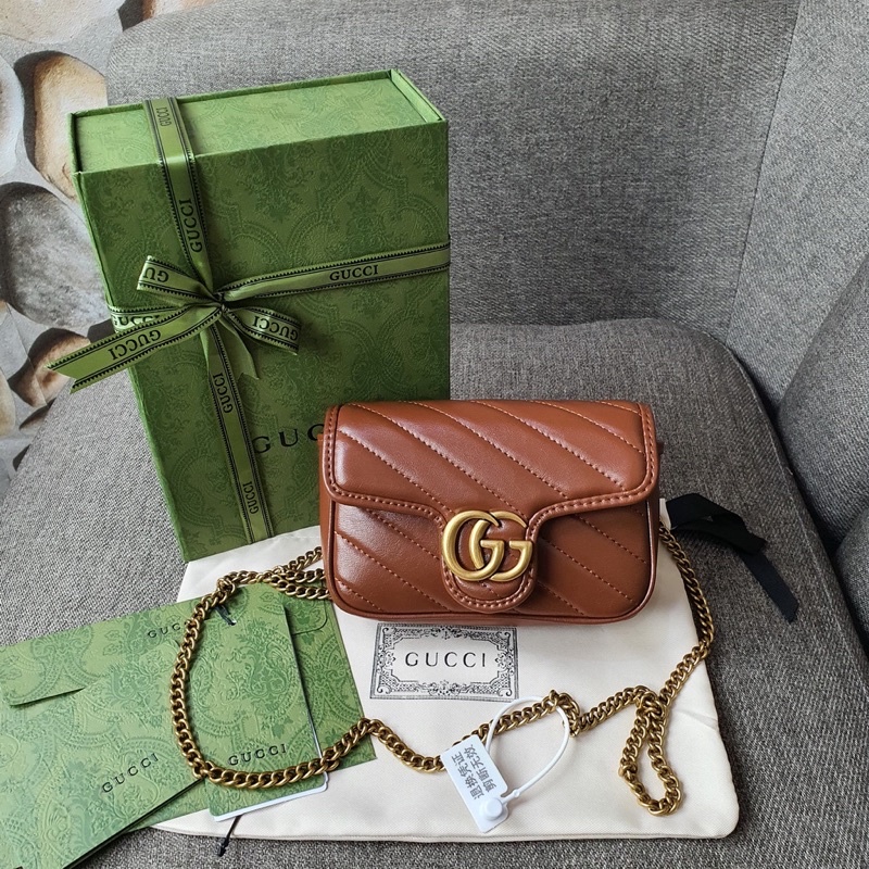 tas wanita gc gg marmont diagonal matelasse super mini