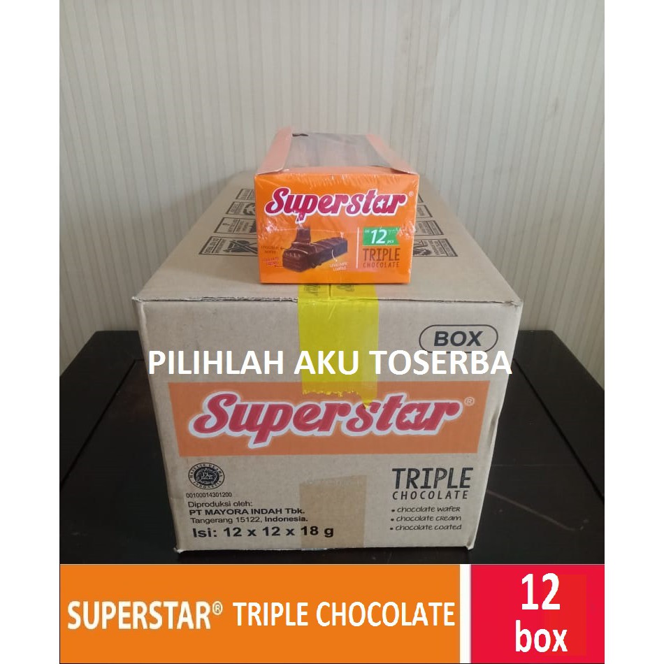 Superstar Triple Chocolate - 1 Karton isi 12 box (12 Pcs @16 Gr)