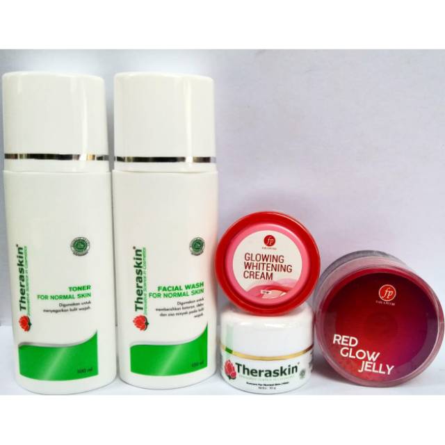 Paket Whitening Glowing Cream Theraskin Glowing Red Glow Jelly Shopee Indonesia