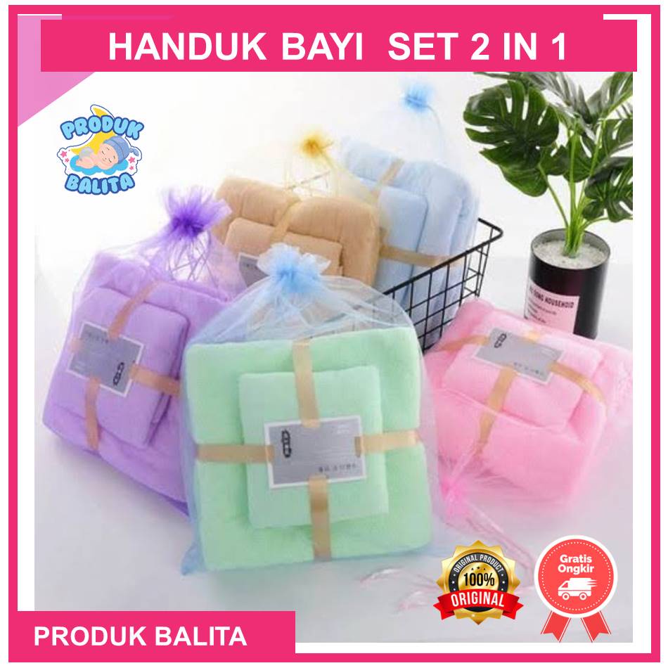 Handuk Mandi Set 2 In 1 Murah Catton Towel Handuk Import Microfiber Lembut Halus Good Quality