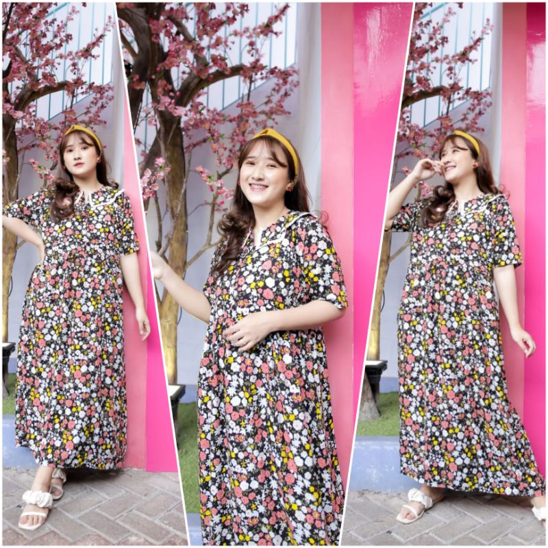 Daster ANDIN/Daster KOREA/Daster kerah renda/Dress korea/homedress korea/daster busui/daster rayon-Ivona