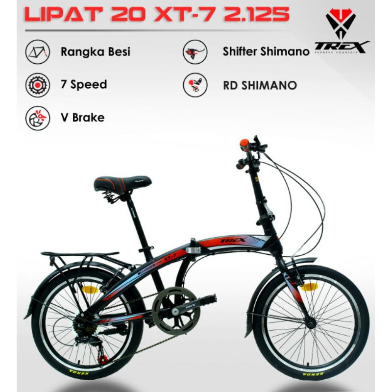 Sepeda Lipat 20 inch Trex Operan 7 Speed