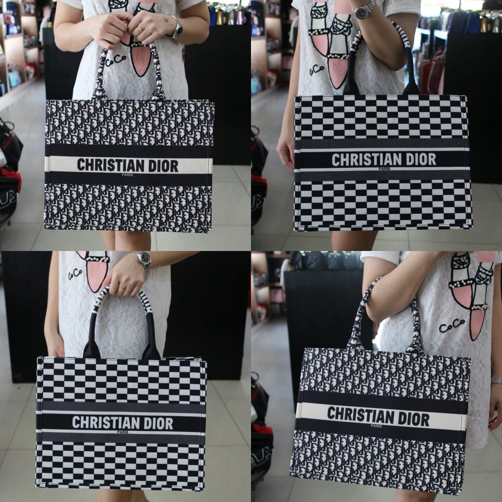 SUPPLIER TAS BRANDED Tas Dior Book Tote Embroidered Logo Canvas Seprem 660