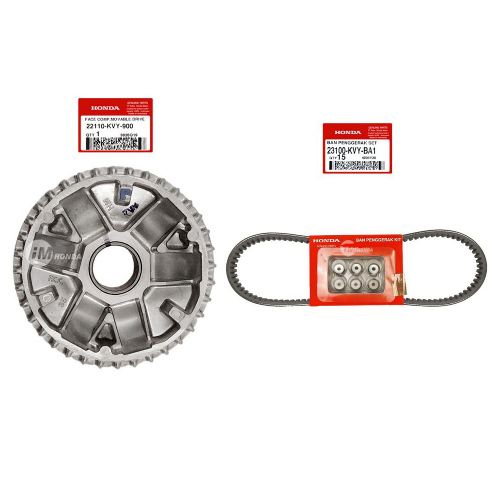 RUMAH ROLLER + BELTING KIT / VANBELT / DRIVE BELT KOMPLIT BEAT KARBU - SCOOPY - SPACY KVY ORIGINAL
