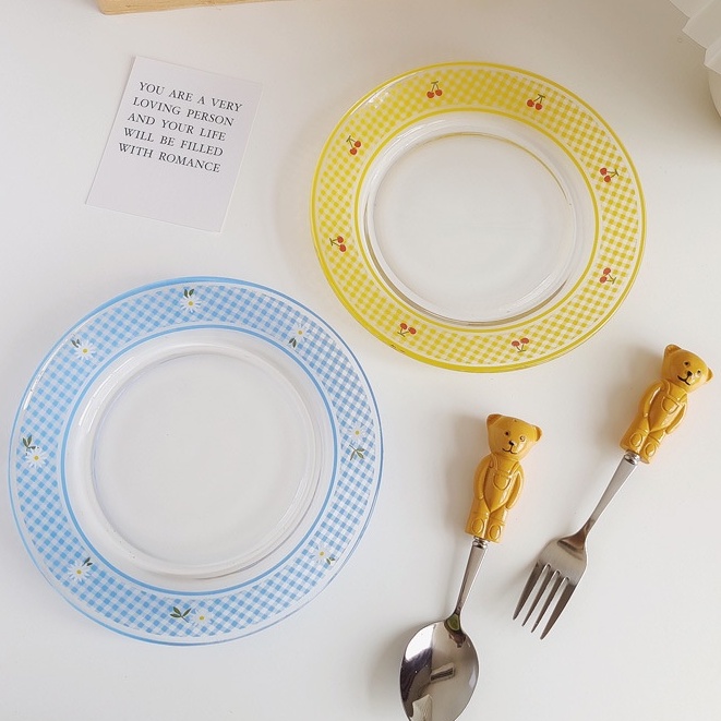 Korean Cafe Transparent Dessert Plate / Piring Transparan Korea / Piring Transparan Estetik Dessert 