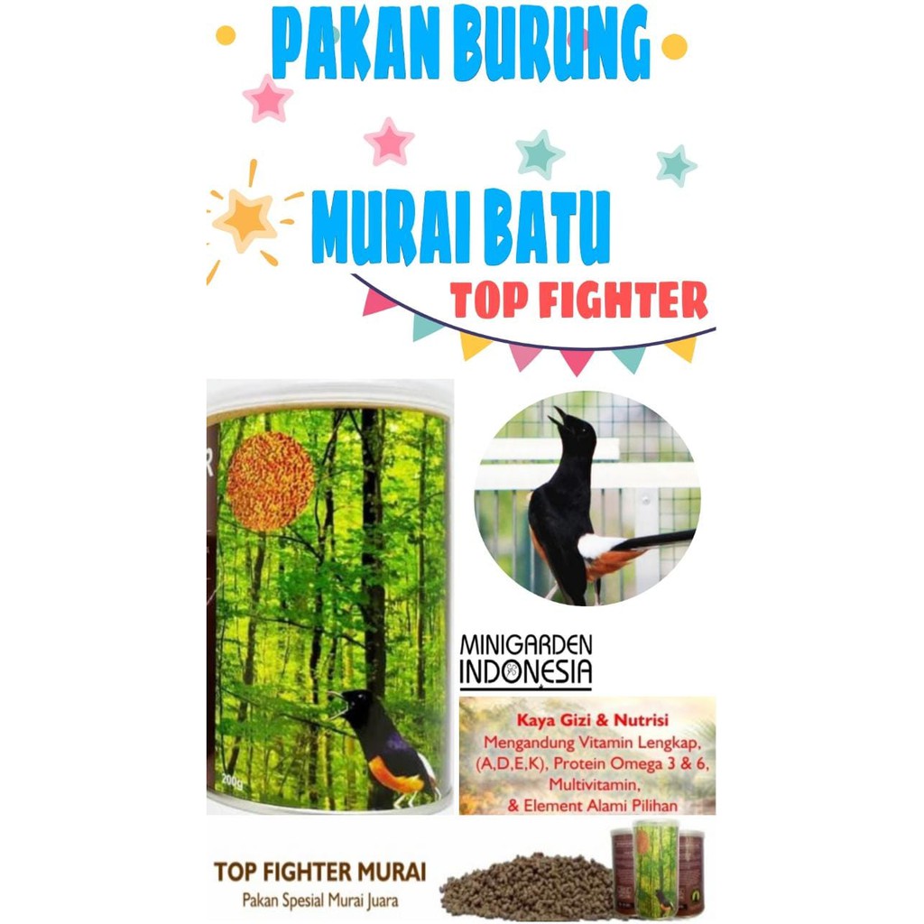 PAKAN BURUNG TOP FIGHTER VOER HIGH PROTEIN pellet pakan ternak burung lovebird murai kacer perkutut