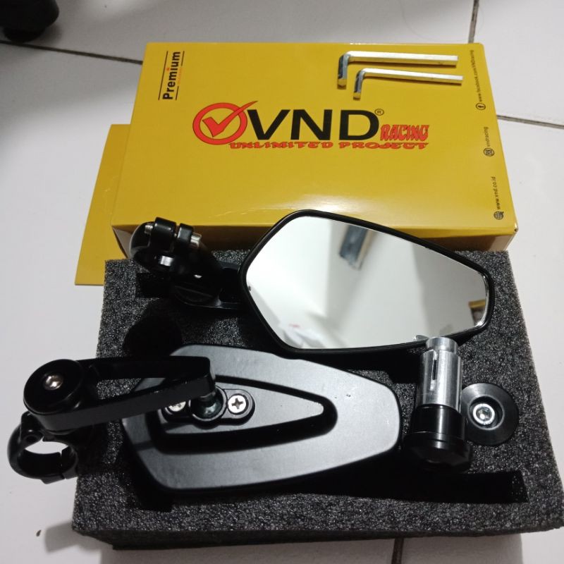 SPION JALU OVAL VND KACA BENING PUTIH SPION BAR END OVAL STANG VND HITAM UNIVERSAL MOTOR