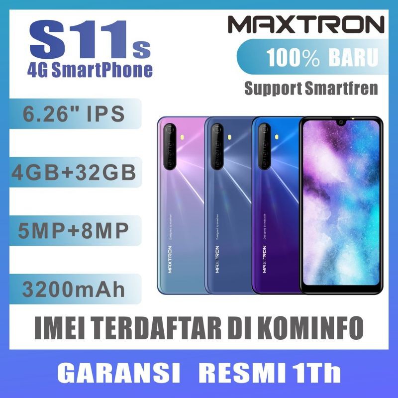 HP MAXTRON S11S S11 S NEW GARANSI RESMI ANDROID RAM 4GB 4/32GB RAM4GB IMEI TERDAFTAR