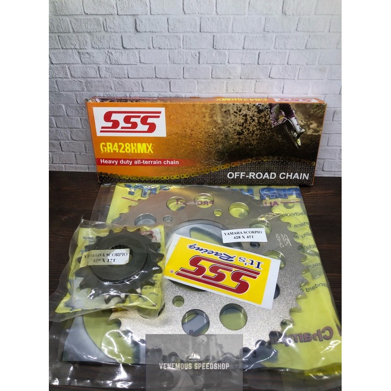 Gearset SSS 428 Rantai SSS HMX Scorpio