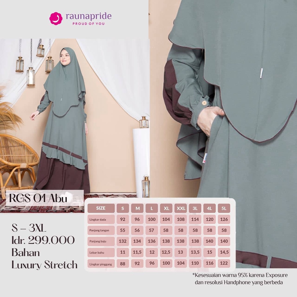 Rauna Gamis Set Hijab / RGS-01 / Fashion Muslim