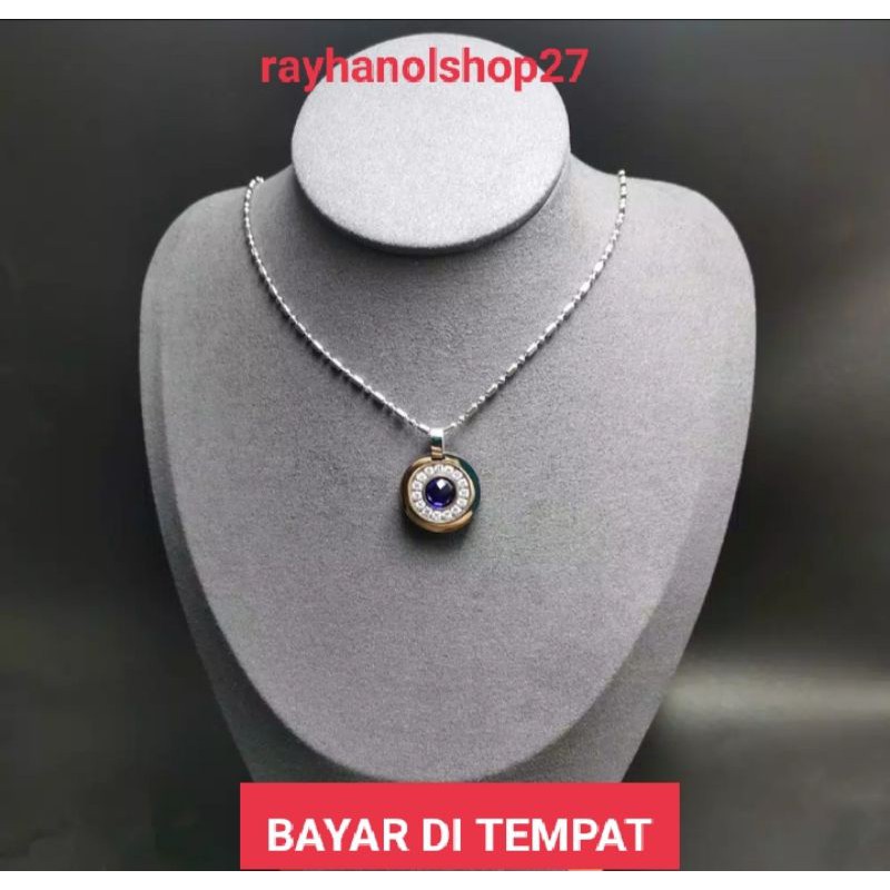 Kalung rantai kalung kesehatan liontin batu zirkon menyehatkan tubuh