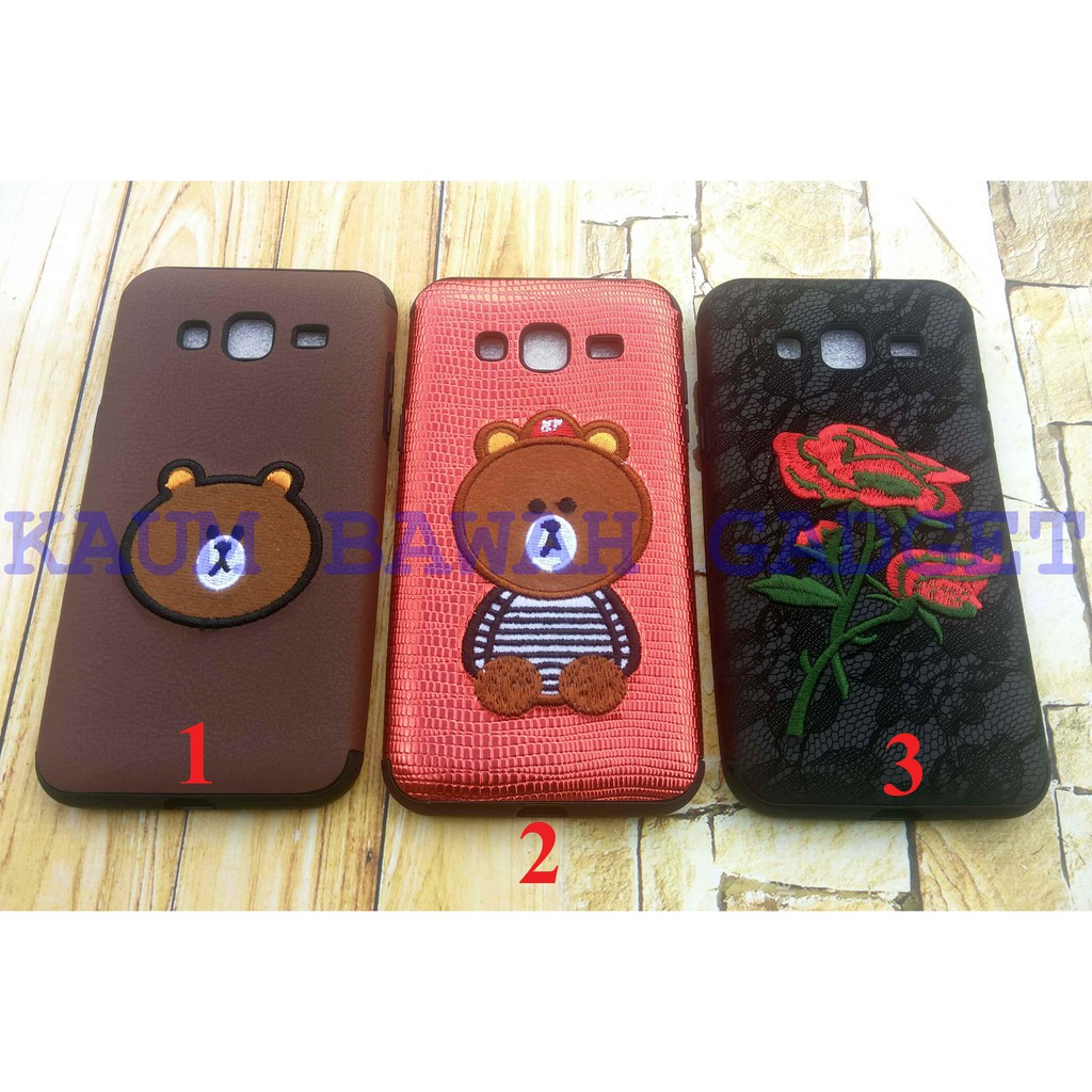Case Sulam Motif  SAMSUNG J3 2015 / 2016 softcase / silicon / lucu