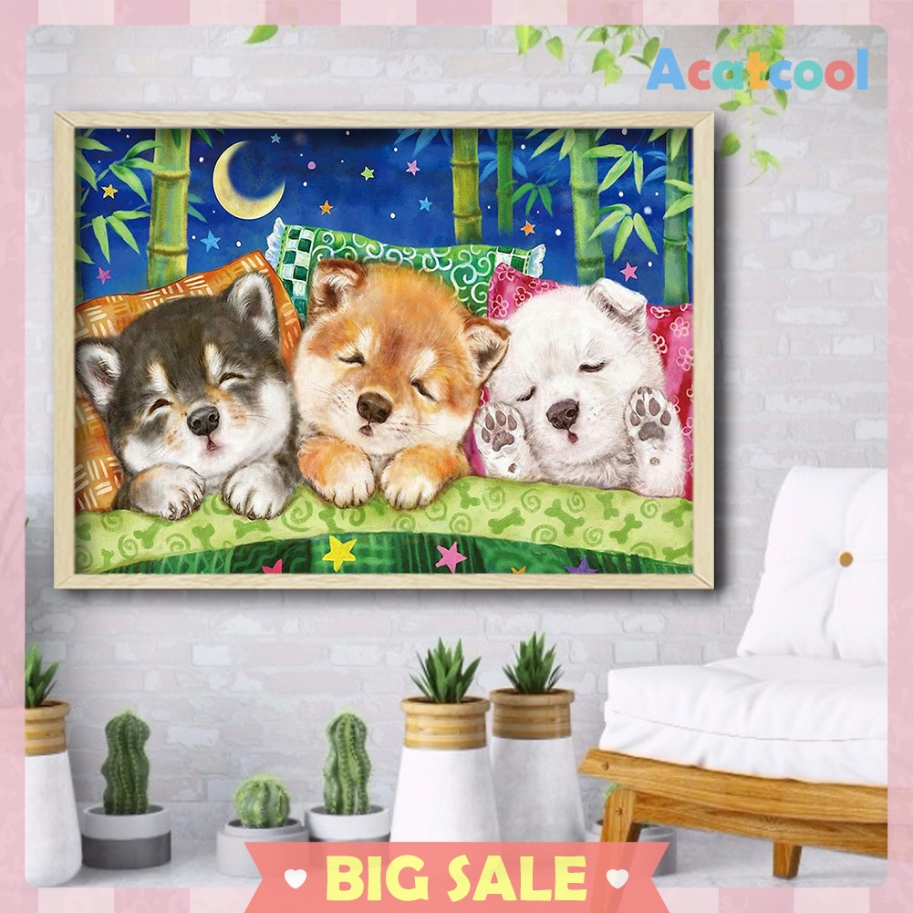 Dog Diamond Painting 5D DIY Full Round Drill Mosaic Animal Rhinestone Kits