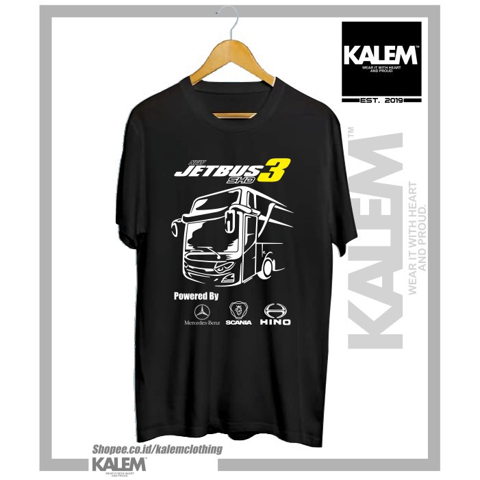 KAOS BAJU BISMANIA JETBUS 3 SHD POWERED BY MERCEDES-BENZ HINO SCANIA - KALEMCLOTHING -Mawar