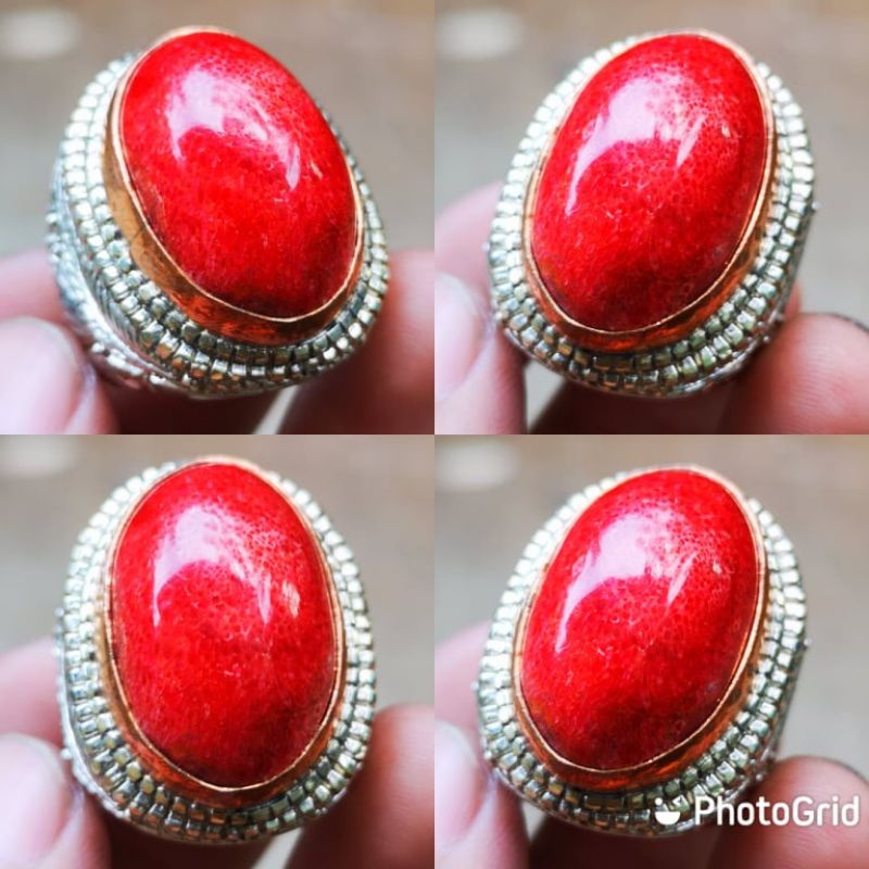 Batu akik natural Red Coral Marjan asli
